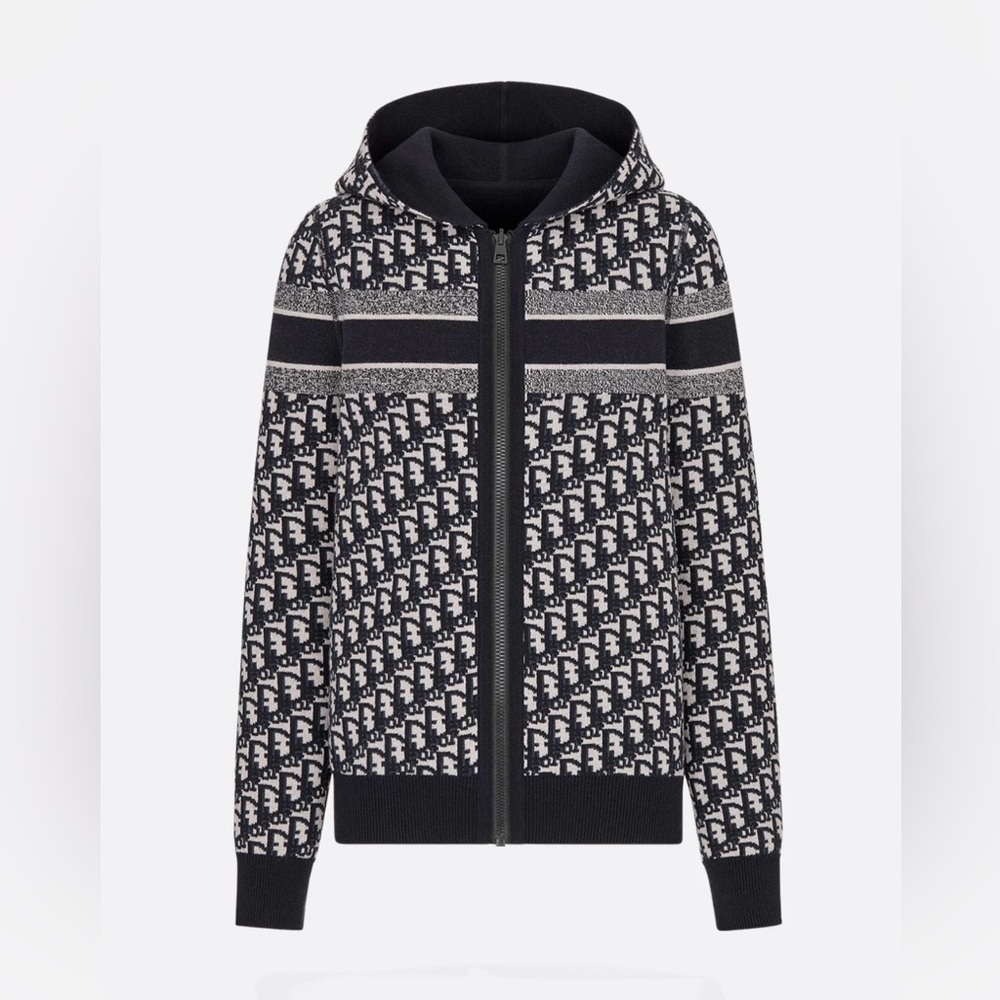 Dior Reversible Zipped Cardigan with Hood